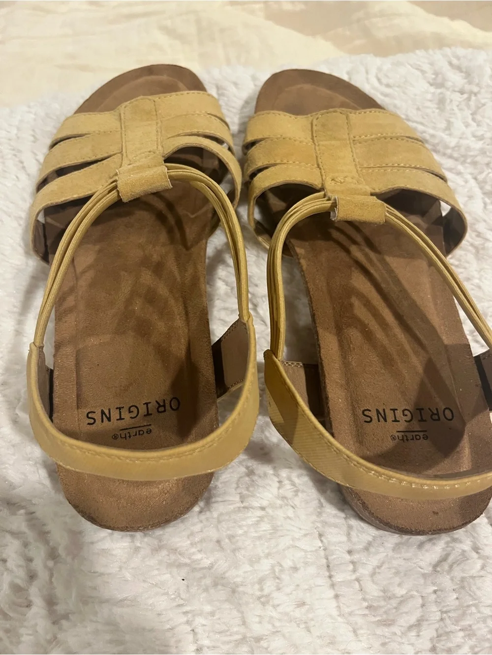 Earth Origins pull on Leather Laney sling back sandals Sedona Brown 8